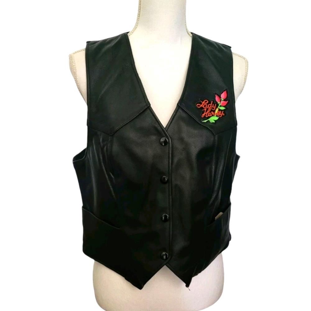 Frontier Leathers Leather Women's Lady Harley Vest Medium